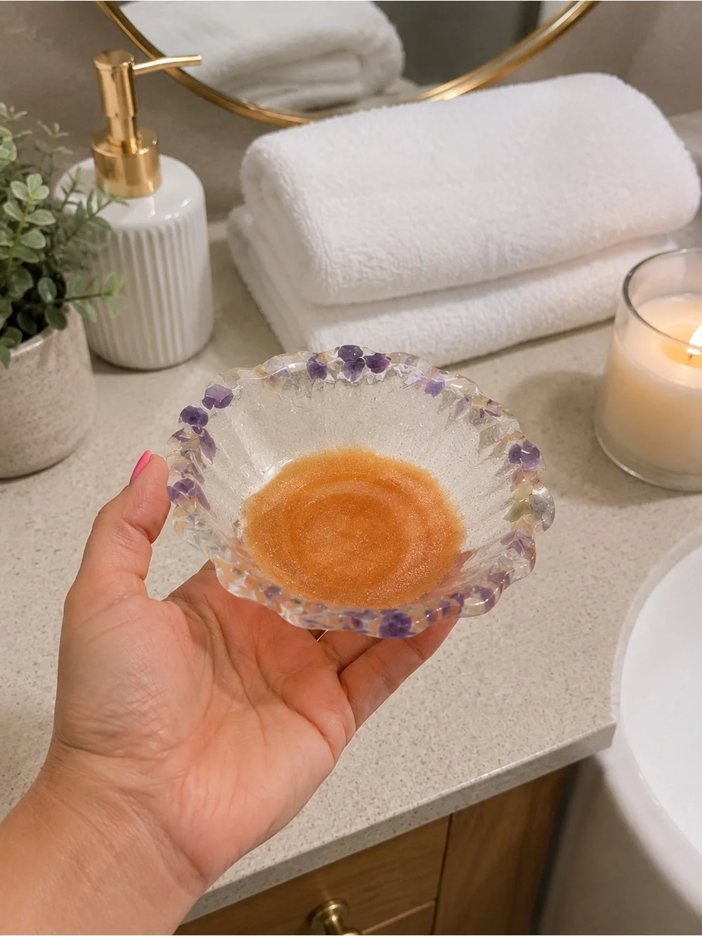 Handmade Lavender, Cream & Pale Green Decorative Hand Soap Trio
